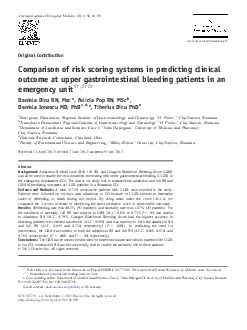 OriginalContributionComparisonofriskscoringsystemsinpredictingclinical