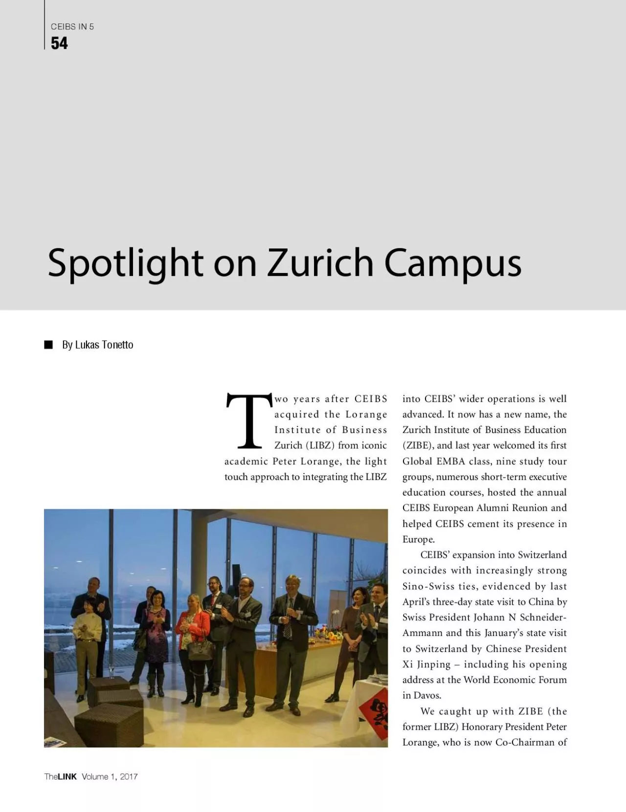 PDF-wo years after CEIBS acquired the Lorange Institute of Business Zurich