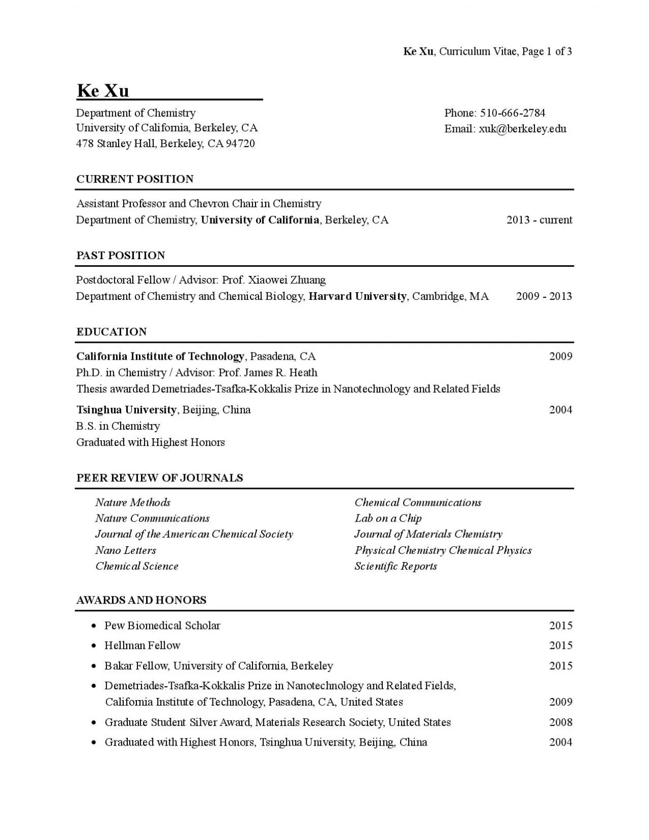 PDF-Ke Xu Curriculum Vitae Page of Ke Xu