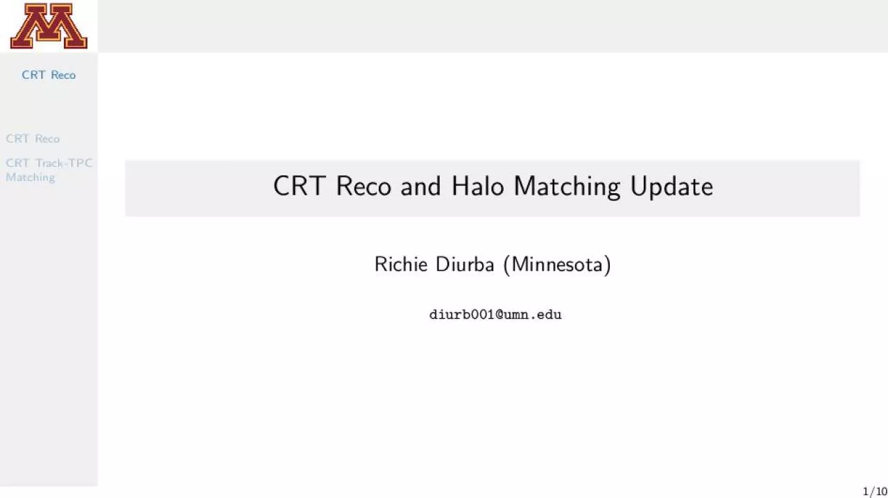 PDF-CRTRecoCRTRecoCRTTrackTPCMatching