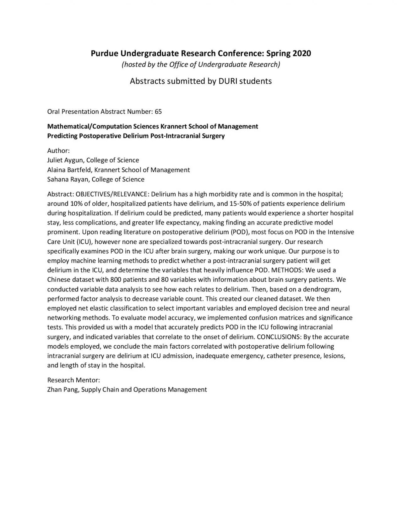 PDF-Purdue Undergraduate Research Conference Spring 2020hosted by the Offi