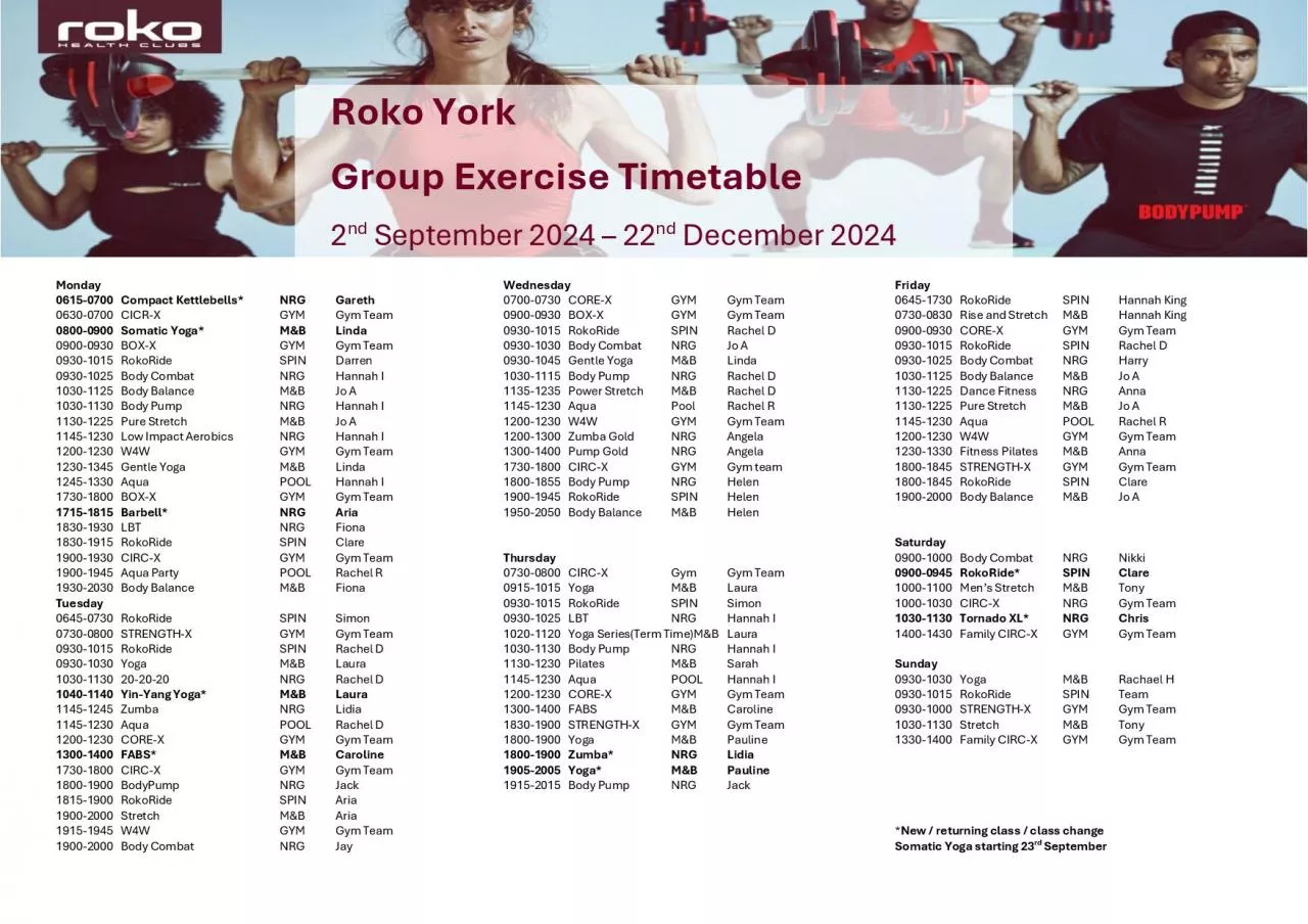 PDF-roup exercise timetableFrom Monday 6September 2021