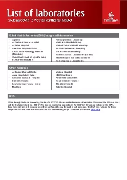 Dubai Health Authority DHA integrated laboratories