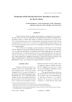 Kasetsart J Nat Sci 40  449  455 2006Production of Salt Tolerant Ruzi