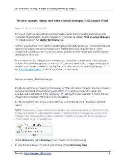 PDF-Microsoft Word Tracking Changes AcceptingRejecting Changes