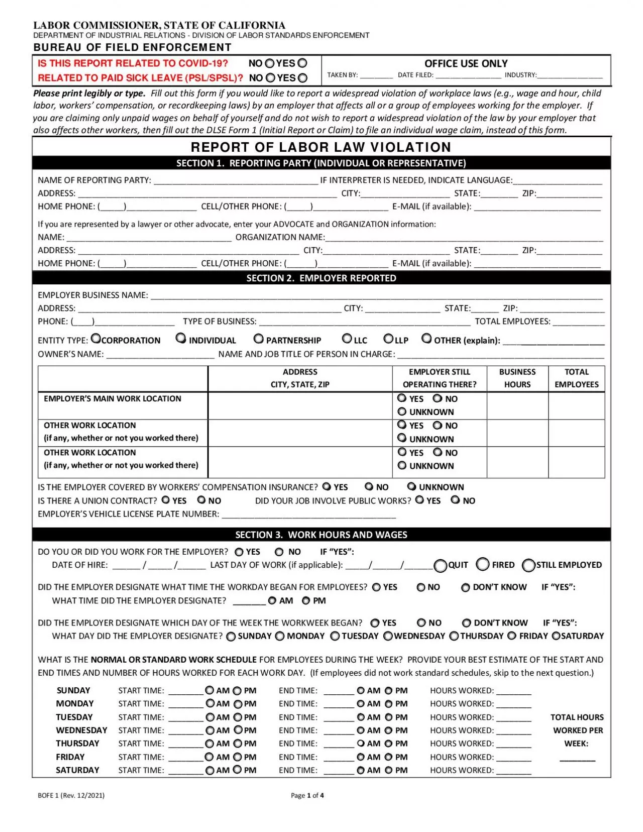 PDF-BOFE 1 Rev 92020Page 1 of 3