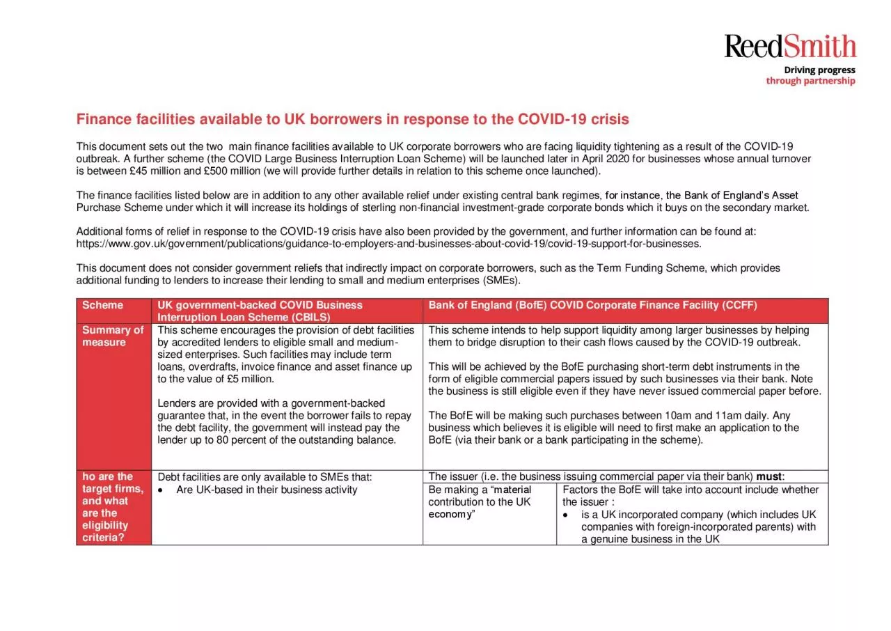 PDF-Finance facilities available to UK borrowers in response to the COVID