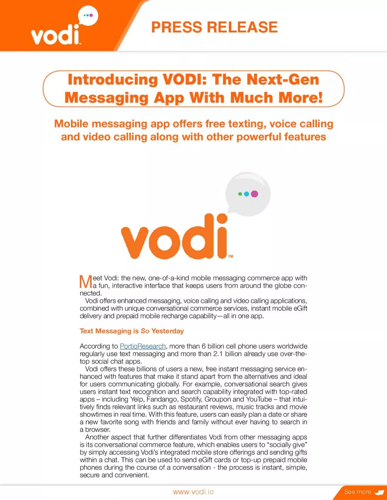 PDF-Introducing VODI The NextGenMessaging App With Much MoreMobile messag