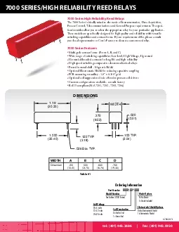 in Inches Millimeters7000 SERIESHIGH RELIABILITY REED RELAYS7000 Seri