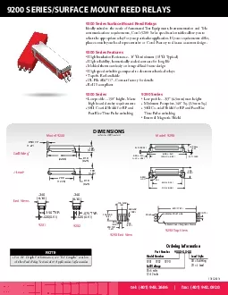 in Inches Millimeters9200 Series Surface Mount Reed RelaysIdeally suit