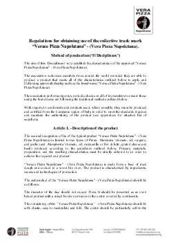 Regulations for obtaining use of the collective trade mark