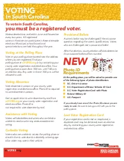 SouthCarolinaTo vote in South Carolinayou must be a registered voterSt