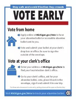 Vote and submit your ballot at your clerk146s