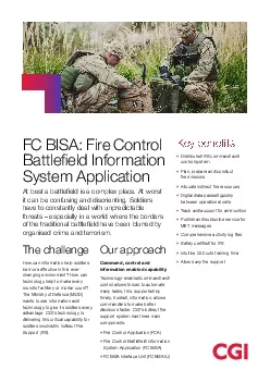 FC BISA Fire Control Battle31eld Information System ApplicationAt best