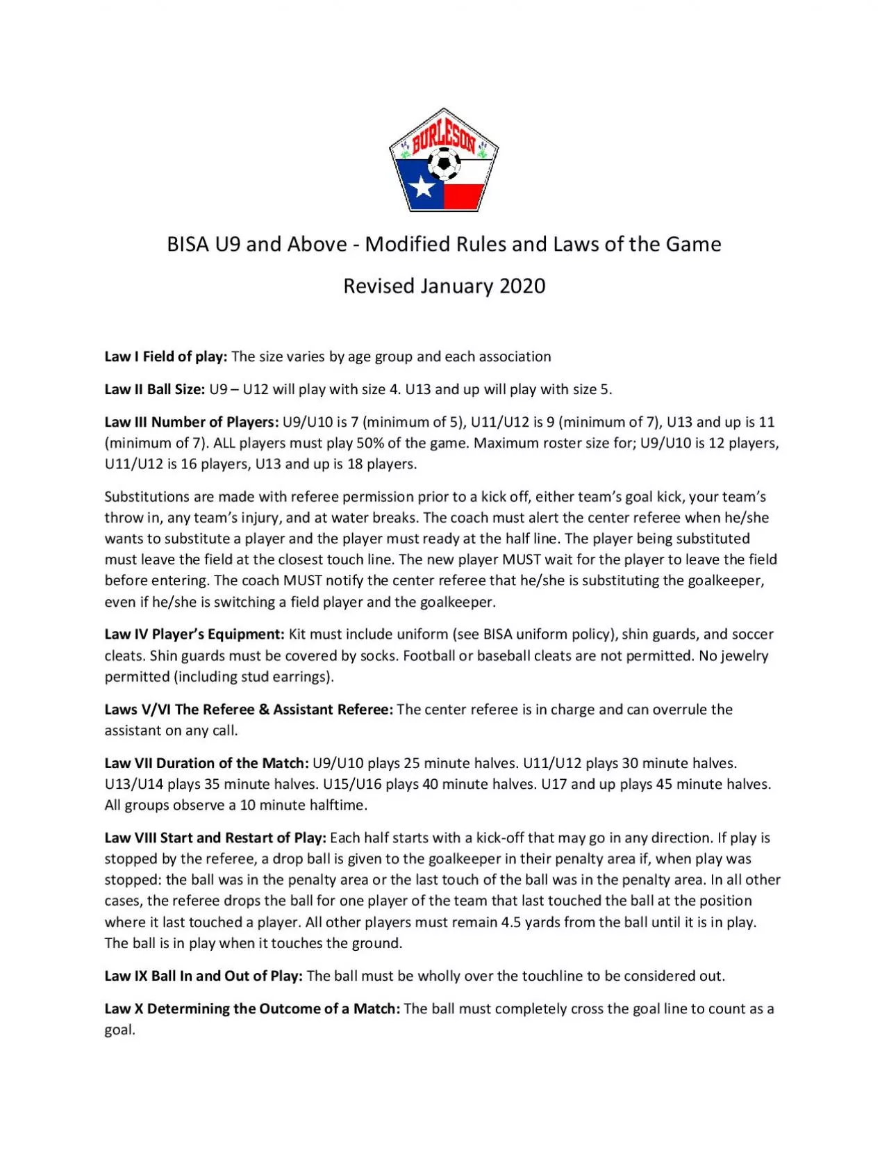 PDF-BISA U9 and Above Modified Rules and Laws of the GameRevised January20