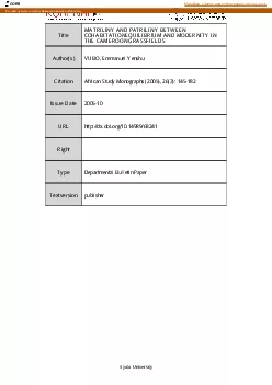 MATRILINY AND PATRILINY BETWEENCOHABITATIONEQUILIBRIUM AND MODERNITY I