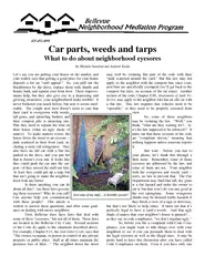 Car parts weeds and tarps What to do about neighborho