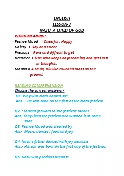 NAZU A CHILD OF GOD