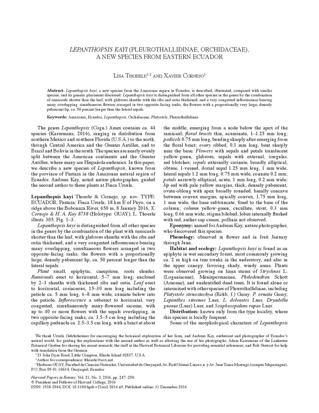 PDF-The genus Cogn Ames contains ca 44 species Karremans 2016 ranging in d