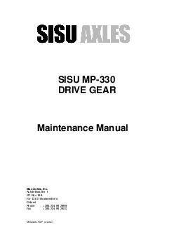 SISU MP330 Drive Gear