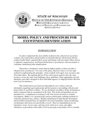 STATE OF WISCONSIN MODEL POLICY AND PROCEDURE FOR EYEW