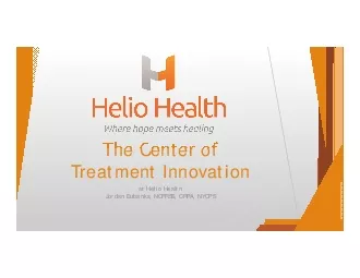 Treatment Innovationat HelioHealthJordan Eubanks NCPRSS CRPA NYCPS