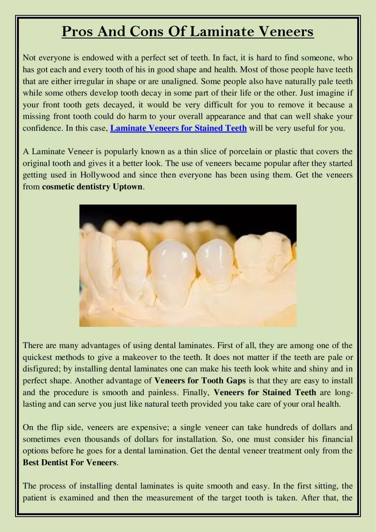 PDF-Pros And Cons Of Laminate Veneers