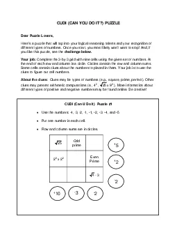 CUDI CAN YOU DO IT PUZZLEDear Puzzle LoversHere146s a puzzle that will