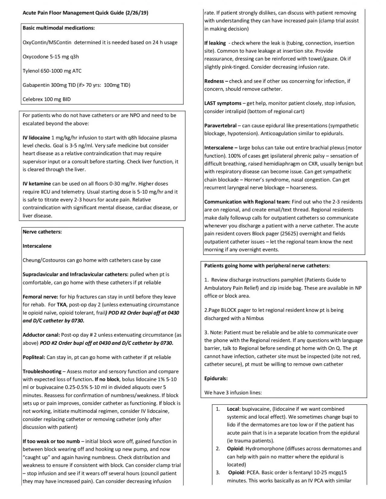 PDF-Acute Pain Floor Management Quick Guide