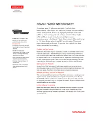 ORACLE DATA SHEET ORACLE FABRIC INTERC ONNECT Transfor