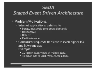 SEDAStaged EventDriven Architecture