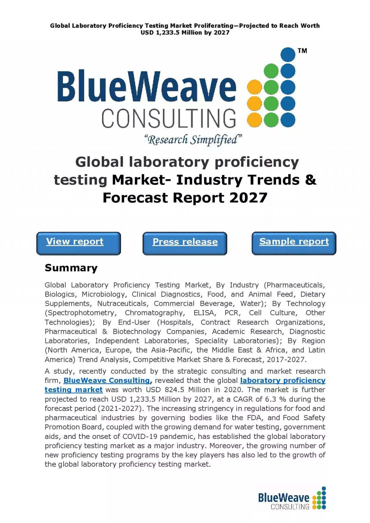 PDF-Global Laboratory Proficiency Testing Market