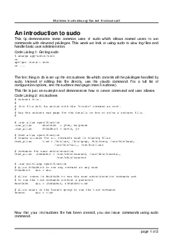 An introduction to sudo