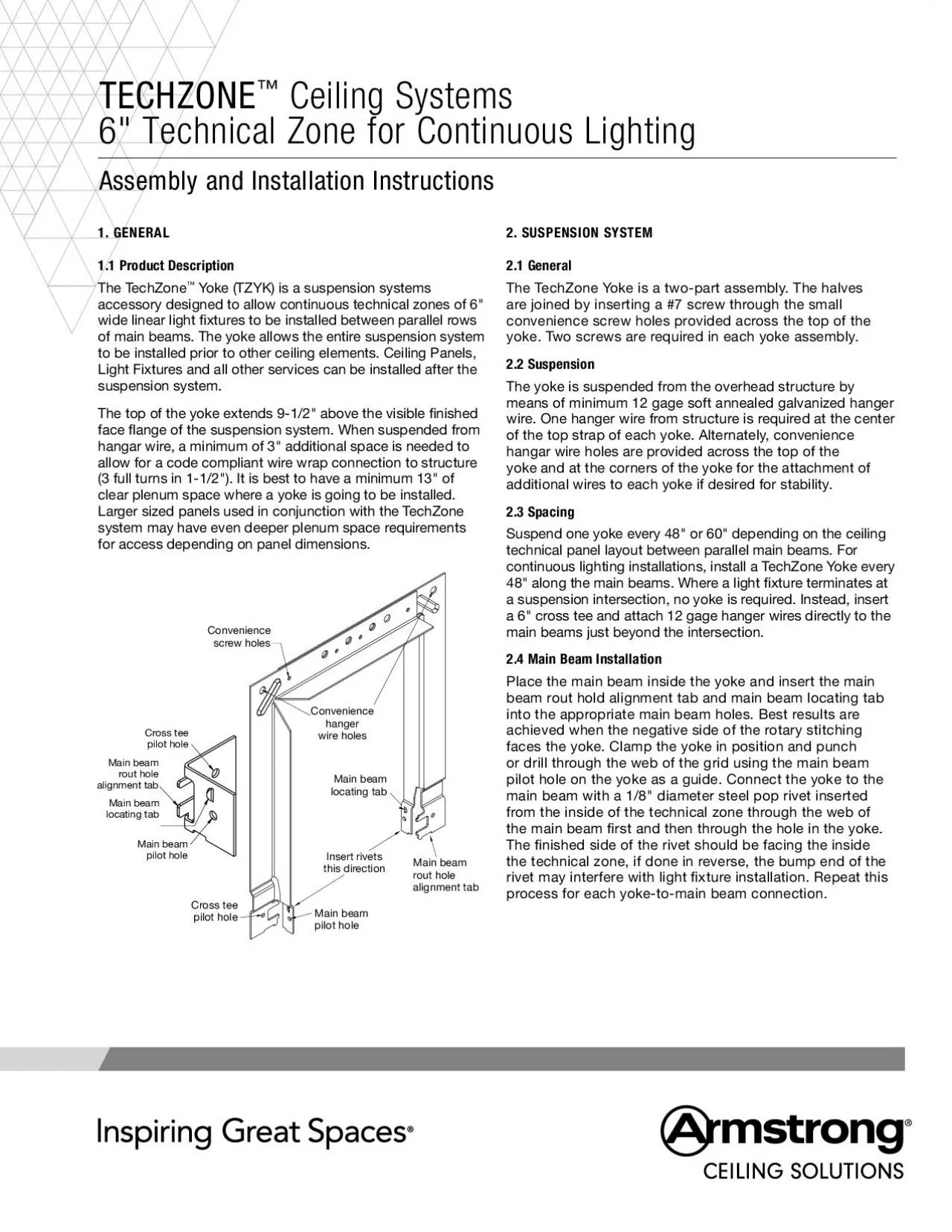 PDF-1 GENERALThe TechZone Yoke TZYK is a suspension systems wide linear li