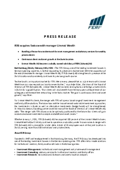 FERI acquires Swiss