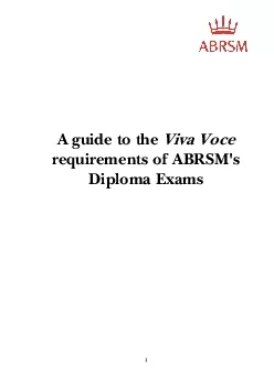 1              A guide to the Viva Voce requirements of ABRSMs Diploma