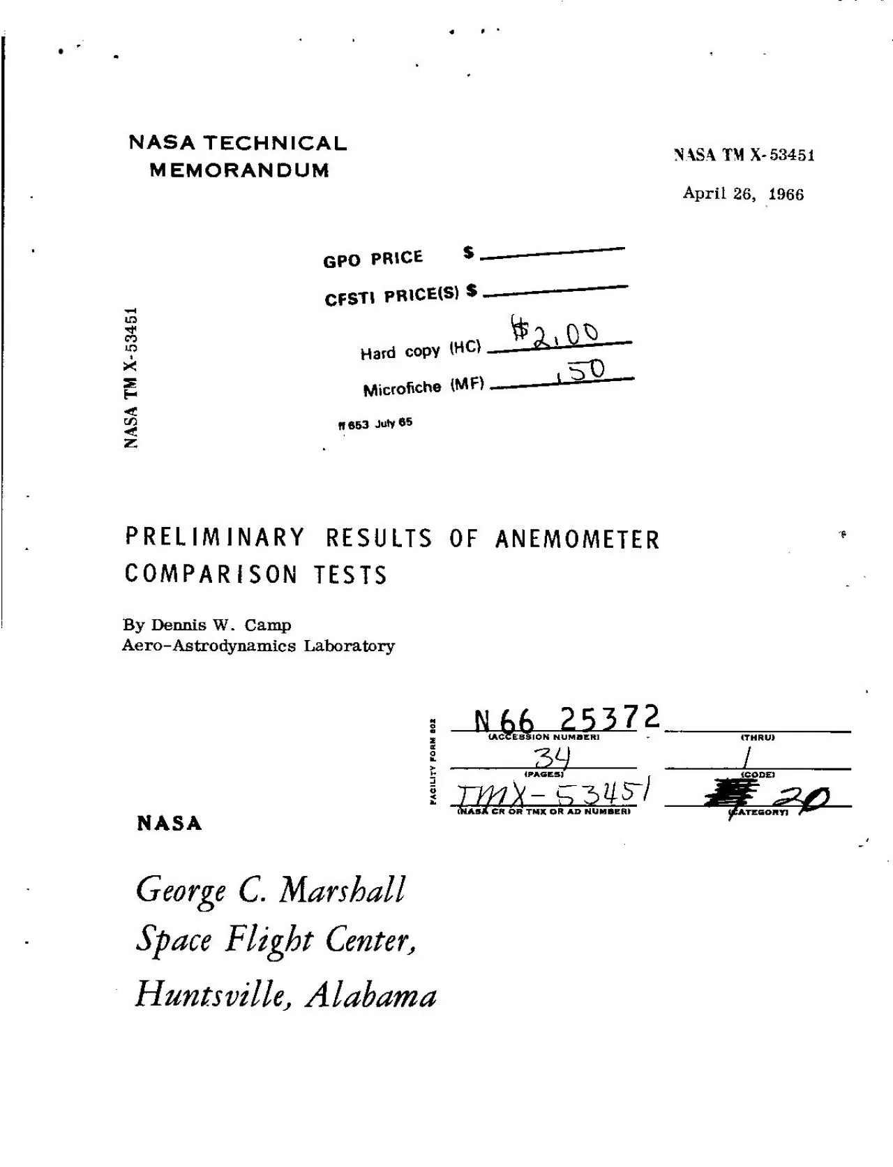 PDF-NASA TECHNICAL MEMORANDUM NS4 TM X53451 April 26 1966 GPO PRICE s C