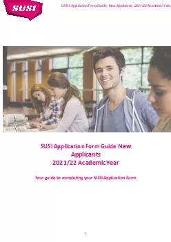 SUSI Application Form Guide New Applicants 202122 Academic Year