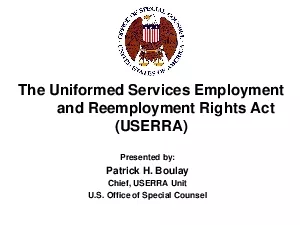 The Uniformed Services Employment        and Reemployment Rights Act U