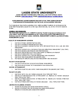 LAGOS STATE UNIVERSITY