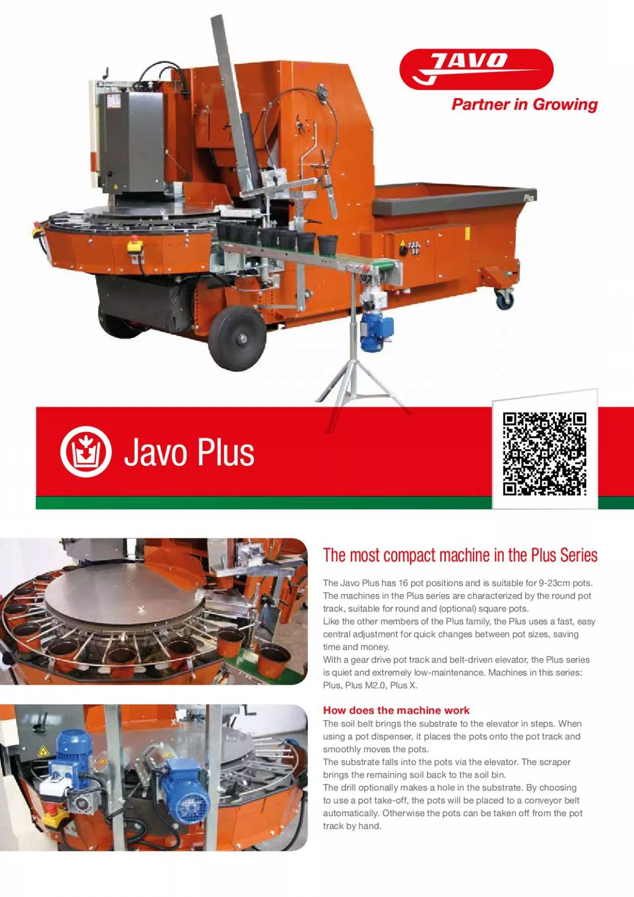 PDF-The most compact machine in the Plus SeriesThe Javo Plus has 16 pot po