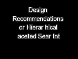 Design Recommendations or Hierar hical aceted Sear Int