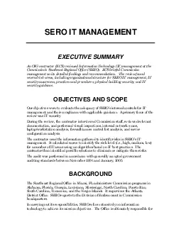 the management and security of its IT resources  SERO is accountable f