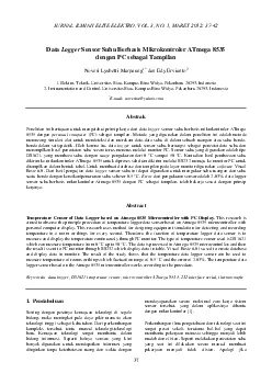 PDF-Sensor Suhu Berbasis Mikrokontroler ATmega 8535 1 Elektro Teknik Univ