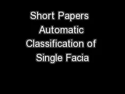 Short Papers  Automatic Classification of Single Facia
