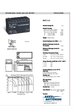 SPECIFICATIONRECHARGEABLE SEALEDLEADACIDBATTERYJEWOBatterietechnik Gmb