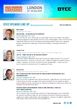 DTCC SPEAKER LINE UP