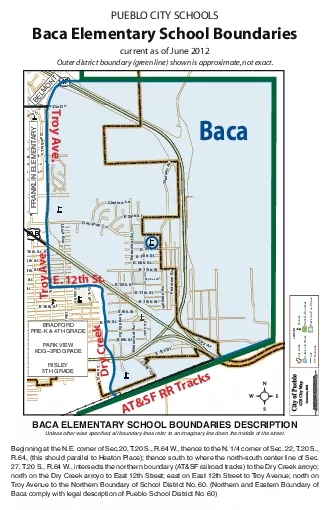 PUEBLO CITY SBaca Elementary School Boundariescurrent as of June 2012O