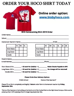 ORDER YOUR HOCO SHIRT TODAY