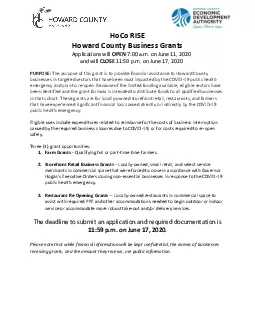 Howard County Business Grants